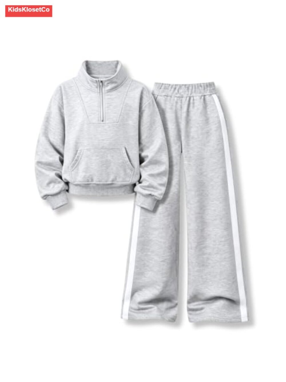 Girls 2 Piece Sweatsuit Set Half Zip Sweatshirt & Pants Tracksuit